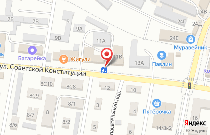 Магазин ритуальных услуг на улице Советской Конституции на карте