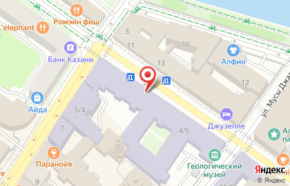 Казанский (Приволжский) федеральный университет на Кремлевской улице на карте