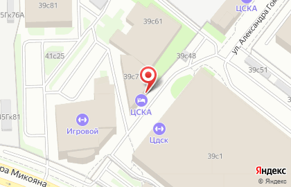 Гостиница ЦСКА на Ленинградском проспекте на карте