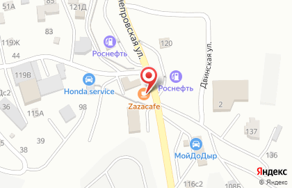 Автокафе Zazacafe в Первореченском районе на карте