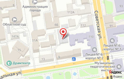 Центр на Интернациональной улице на карте