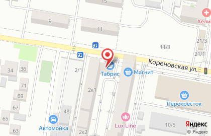 Магазин Табрис-Центр на Кореновской улице на карте
