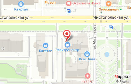 Электрический магазин Электроцентр в Ново-Савиновском районе на карте