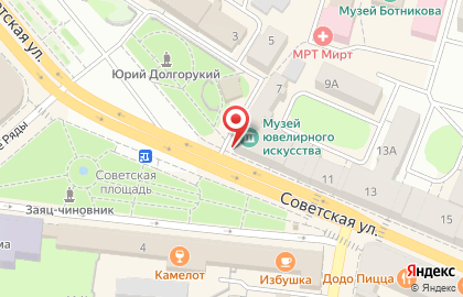Ювелирный центр Аметист на Советской улице на карте