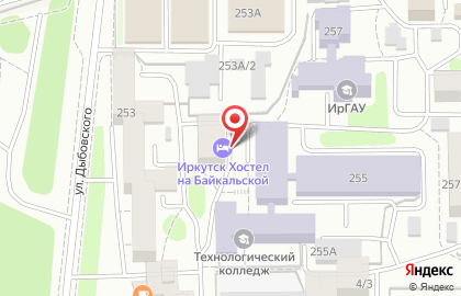 Гостиница Иркутск Хостел на Байкальской улице на карте