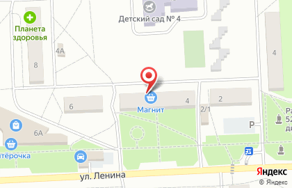 Сеть супермаркетов Магнит на улице Ленина в Звёздном на карте