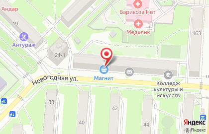 Супермаркет Магнит в Новосибирске на карте
