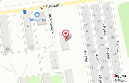 Супермаркет Пятёрочка, сеть супермаркетов на улице Кошевого на карте