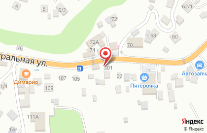 Магазин мясной продукции на Центральной улице на карте