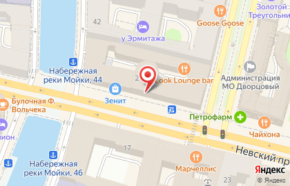 Ресторан быстрого питания Subway на Невском проспекте на карте