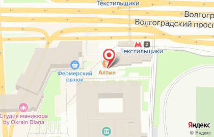 Киоск по продаже печатной продукции, район Текстильщики на Волгоградском проспекте на карте