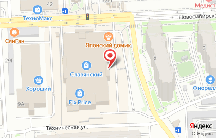 Магазин тканей и швейной фурнитуры на Новосибирской улице на карте