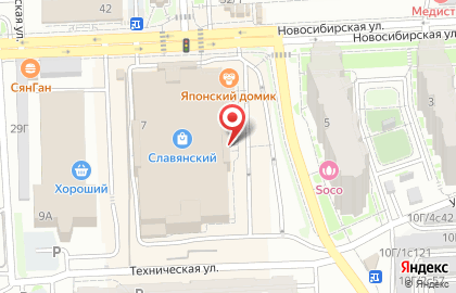 ТЦ Славянский в Железнодорожном районе на карте