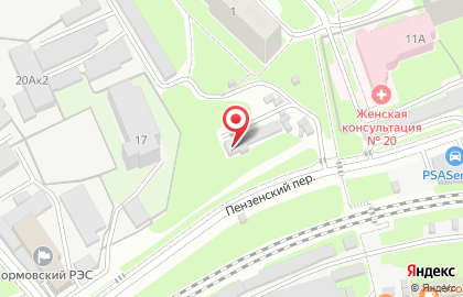 Гаражный кооператив Союз в Пензенском переулке на карте