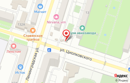 Левобережный район Киоск по продаже фруктов и овощей на улице Циолковского на карте