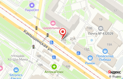 Киоск по продаже хлебобулочных изделий на Камышинской улице на карте