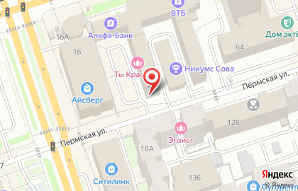 Автостоянка в Перми на карте