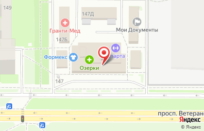 Автопарк № 1 Спецтранс, ОАО на проспекте Ветеранов на карте