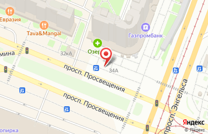 Магазин овощей и фруктов на проспекте Просвещения на карте