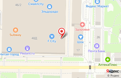 Гипермаркет f City в Кировском районе на карте