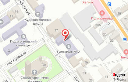 Гимназия №2 на Пионерской улице на карте