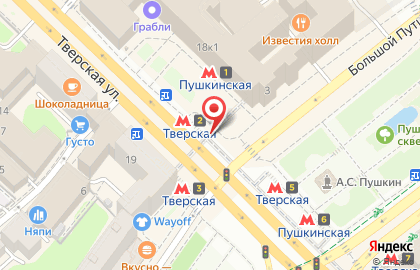 Станция Тверская на карте