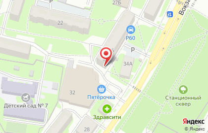Караоке Яблоко на Вокзальной улице на карте