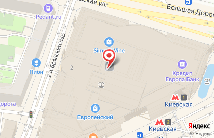 Салон элитных кристальных украшений и произведений Swarovski на площади Киевского Вокзала на карте