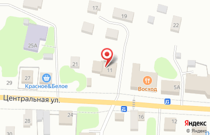 Супермаркет Красное & Белое на Центральной улице на карте