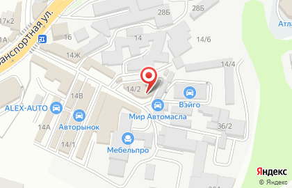 Магазин автозапчастей АвтоМаг на Транспортной улице на карте