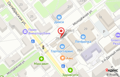 Магазин овощей и фруктов на Октябрьской улице на карте