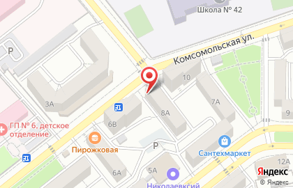 Магазин бытовой химии Барис на Комсомольской улице на карте