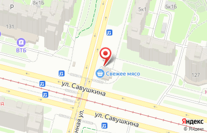 Свежее мясо на улице Савушкина на карте