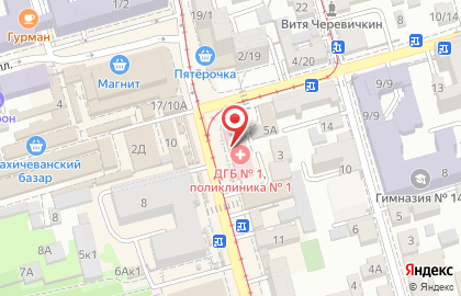 Поликлиника Детская городская больница №1 на площади Толстого на карте