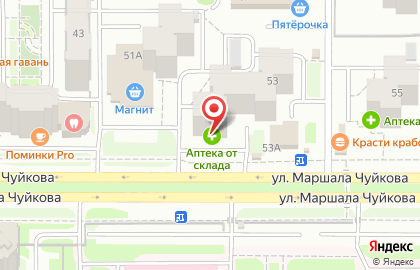 Аптека от склада на метро Козья Слобода на карте