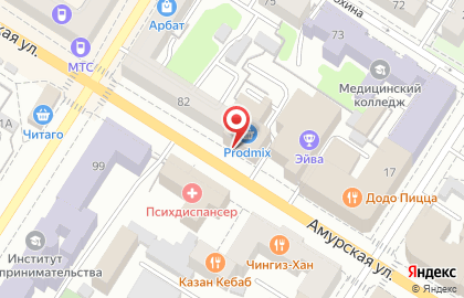 Маркет Prodmix в Центральном районе на карте