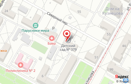 Детский сад №379 в Краснооктябрьском районе на карте