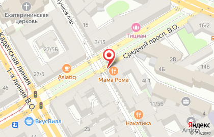 Ресторан Mama Roma в Василеостровском районе на карте