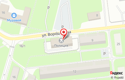 Отделение МВД России Приморский на улице Ворошилова на карте