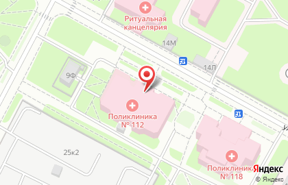 Городская поликлиника №112 на улице Академика Байкова на карте