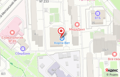Ветеринарная клиника Корги-Вет в Митино на карте