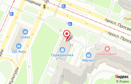 Магазин-киоск полуфабрикатов Элика на проспекте Просвещения на карте