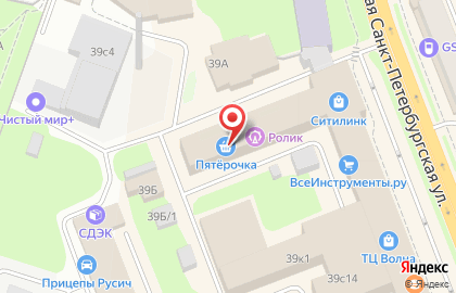 Супермаркет Пятёрочка на Большой Санкт-Петербургской улице на карте