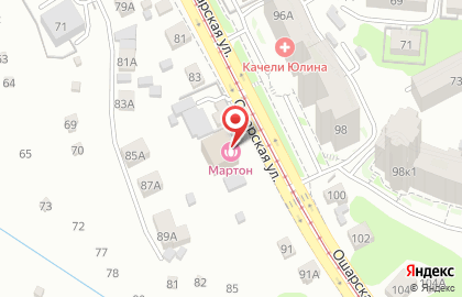 Отель Мартон в Нижнем Новгороде на карте