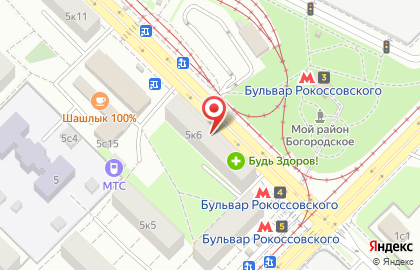 Коммерческий банк Восточный на Бульваре Рокоссовского на карте