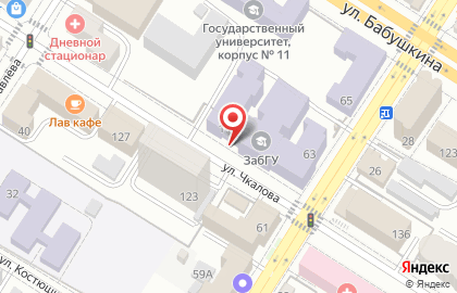 Забайкальский государственный университет на улице Чкалова на карте