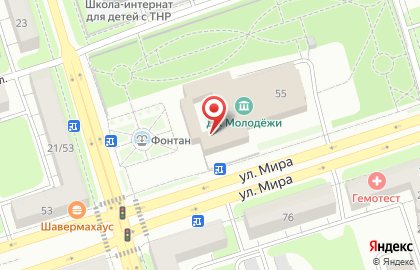Центральная городская библиотека на улице Мира на карте