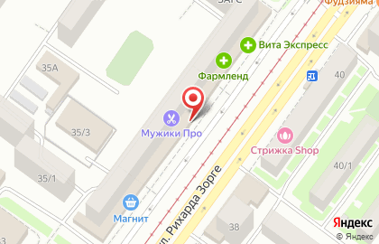 Уфа на улице Рихарда Зорге на карте