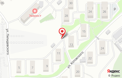 Продовольственный магазин на улице Котовского на карте