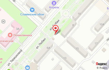 Продовольственный магазин на улице Терешковой на карте